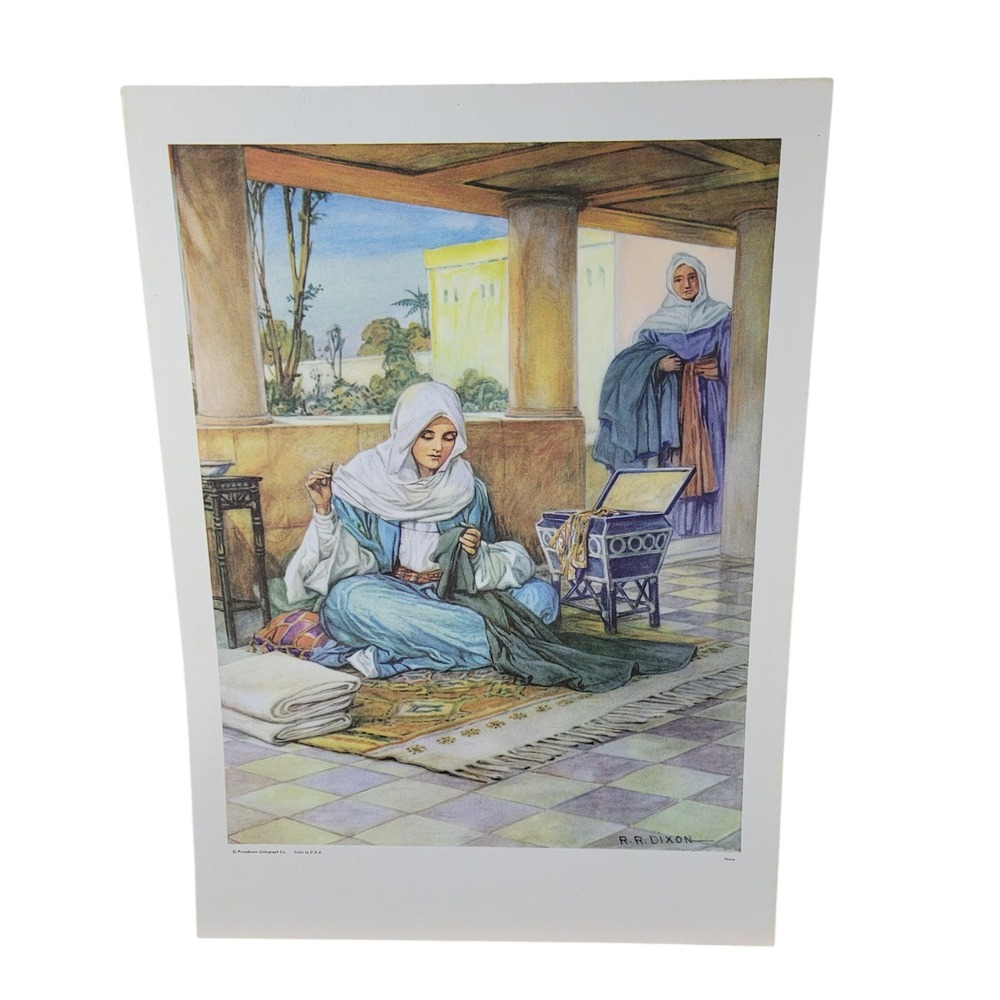 Vintage 1960 R.R. Dixon Lithograph At Dorcas Home Southern Baptist Sunday School